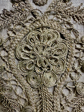 Load image into Gallery viewer, Antique Hand Sewn Silver Metal Applique
