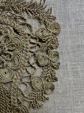 Load image into Gallery viewer, Antique Hand Sewn Silver Metal Applique