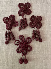 Load image into Gallery viewer, Antique Hand Sewn Cord Appliques with Knotted Dangles