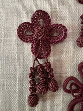 Load image into Gallery viewer, Antique Hand Sewn Cord Appliques with Knotted Dangles