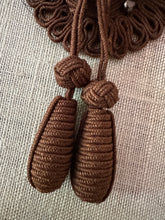 Load image into Gallery viewer, Antique Hand Sewn Cord Applique with Dangles