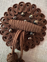 Load image into Gallery viewer, Antique Hand Sewn Cord Applique with Dangles