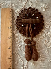 Load image into Gallery viewer, Antique Hand Sewn Cord Applique with Dangles
