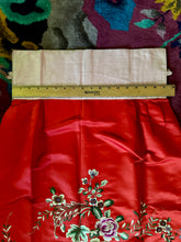 Load image into Gallery viewer, Antique Silk Satin Cherry Red Silk Embroidered Skirt