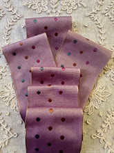 Load image into Gallery viewer, Vintage Dusty Lavender Woven Dots Ribbon