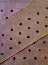 Load image into Gallery viewer, Vintage Dusty Lavender Woven Dots Ribbon