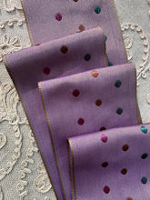 Load image into Gallery viewer, Vintage Dusty Lavender Woven Dots Ribbon