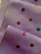Load image into Gallery viewer, Vintage Dusty Lavender Woven Dots Ribbon