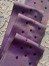 Load image into Gallery viewer, Vintage Dusty Lavender Woven Dots Ribbon