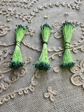 Load image into Gallery viewer, Vintage Flower Stamens- Olive Green Oval Tip