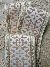 Load image into Gallery viewer, Vintage Damask Ribbon Gold Metallic Threads
