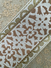 Load image into Gallery viewer, Vintage Damask Ribbon Gold Metallic Threads