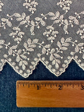 Load image into Gallery viewer, Vintage Net Lace Trim with Leaf &amp; Berry Design, Scalloped Border Lace by the Yard