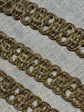 Load image into Gallery viewer, Antique Gold Metal Lacy Trim 7/8th Inch Width