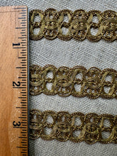 Load image into Gallery viewer, Antique Gold Metal Lacy Trim 7/8th Inch Width
