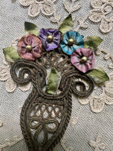 Load image into Gallery viewer, Antique Gold Metal Applique Ribbon Work Two Different