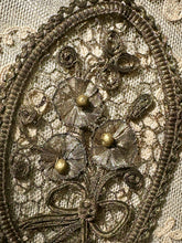 Load image into Gallery viewer, Antique Gold Metal Applique Ribbon Work