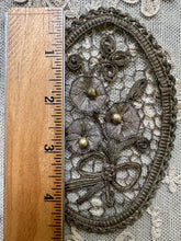 Load image into Gallery viewer, Antique Gold Metal Applique Ribbon Work
