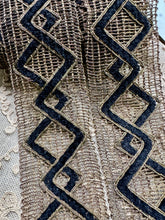 Load image into Gallery viewer, Antique Gold Metal and Chenille Embroidered Trim