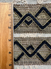 Load image into Gallery viewer, Antique Gold Metal and Chenille Embroidered Trim