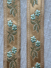 Load image into Gallery viewer, French Vintage Ribbon Sprigs of Blue Flowers