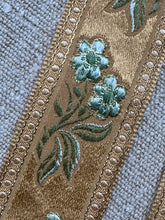 Load image into Gallery viewer, French Vintage Ribbon Sprigs of Blue Flowers