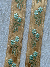Load image into Gallery viewer, French Vintage Ribbon Sprigs of Blue Flowers