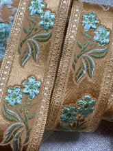 Load image into Gallery viewer, French Vintage Ribbon Sprigs of Blue Flowers