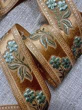 Load image into Gallery viewer, French Vintage Ribbon Sprigs of Blue Flowers