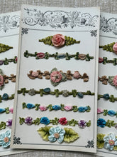 Load image into Gallery viewer, Antique Ribbon Work Samples on Card