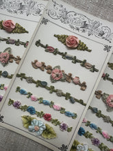 Load image into Gallery viewer, Antique Ribbon Work Samples on Card