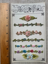 Load image into Gallery viewer, Antique Ribbon Work Samples on Card