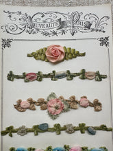 Load image into Gallery viewer, Antique Ribbon Work Samples on Card