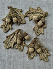 Load image into Gallery viewer, Antique Hand Made Acorn &amp; Leaves Applique