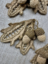 Load image into Gallery viewer, Antique Hand Made Acorn &amp; Leaves Applique