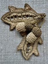 Load image into Gallery viewer, Antique Hand Made Acorn &amp; Leaves Applique