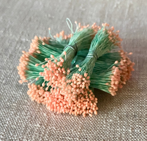 Vintage Stamens Pink and Green