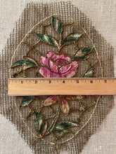 Load image into Gallery viewer, Antique French Tambour Embroidered Bronze Metal Applique