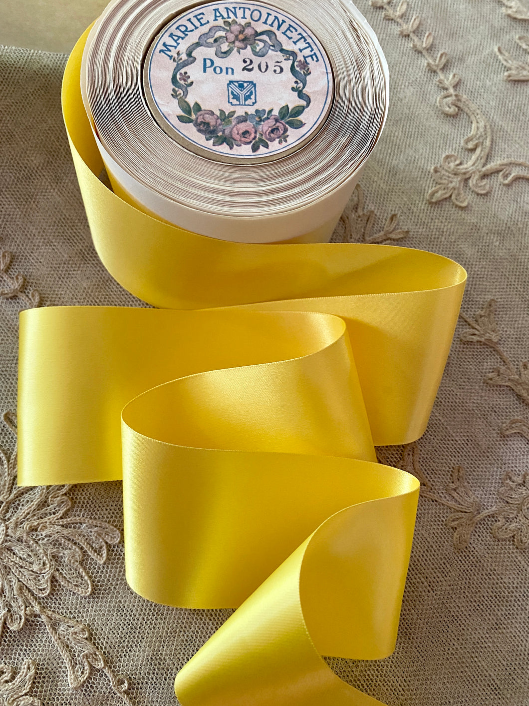 Vintage 2 Inch Width Double Faced Satin Ribbon - By the Roll