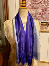 Load image into Gallery viewer, Antique Silk and Gold Metal Scarf