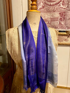 Antique Silk and Gold Metal Scarf