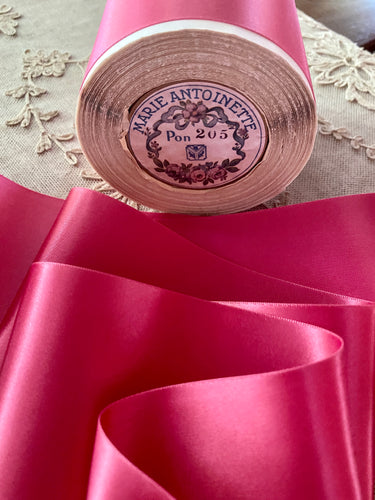 Shocking Pink Satin Vintage Ribbon By the Roll