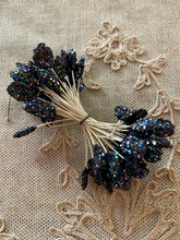 Load image into Gallery viewer, French Antique Millinery Buds with Iridescent Glitter in Black or White