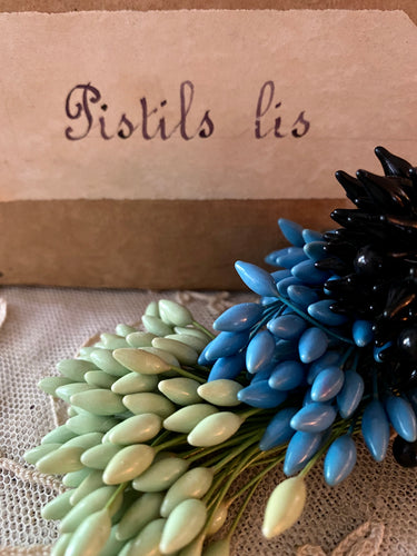 French Antique Millinery Buds in Three Different Colors