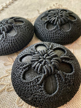 Load image into Gallery viewer, Hand Crocheted Lace Antique Button on Wooden Form