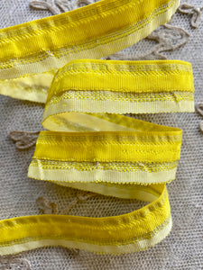 Vintage Yellow Ombre Chenille & Tinsel Ribbons