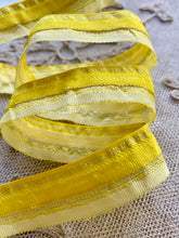 Load image into Gallery viewer, Vintage Yellow Ombre Chenille &amp; Tinsel Ribbons