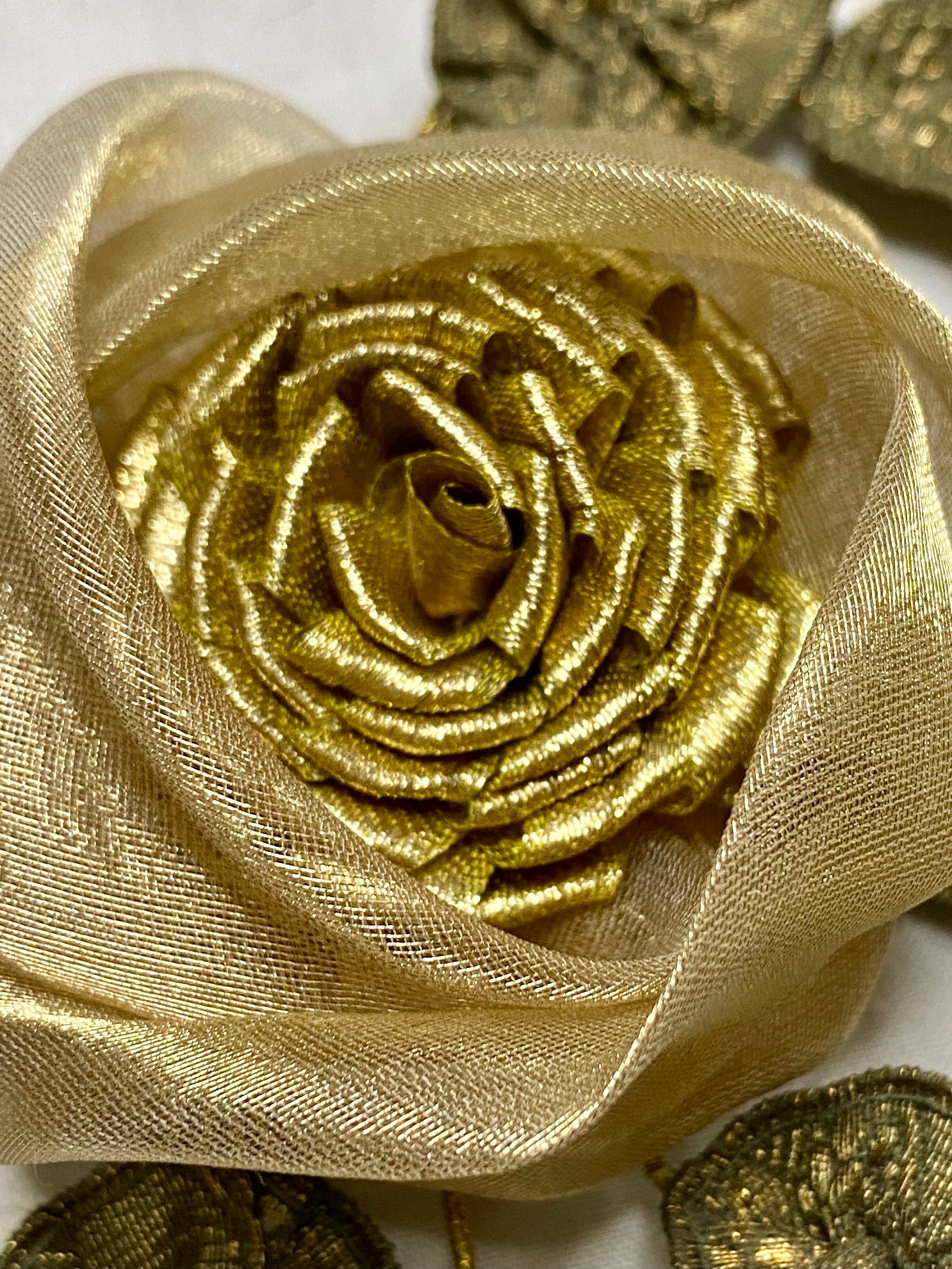 French Antique Ribbon Rose – Vintage Passementerie
