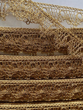 Load image into Gallery viewer, Gold Metal Lace Scalloped Border - French
