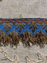 Load image into Gallery viewer, Blue Antique Trim with Gold, Silver &amp; Copper Metal Threads